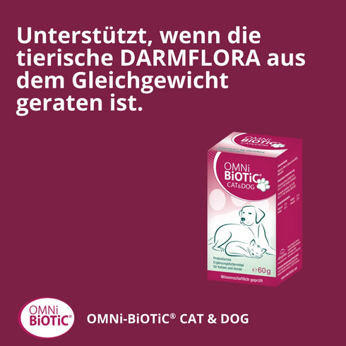 Unterstützt, wenn die tierische Darmflora aus dem Gleichgewicht geraten ist.